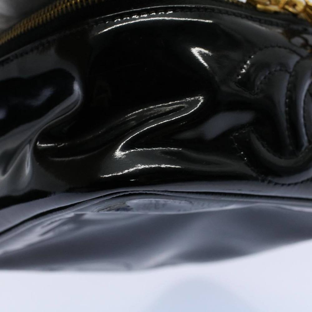 CHANEL Vanity Cosmetic Pouch Patent leather Black CC Auth yb378 - Picture 15 of 16
